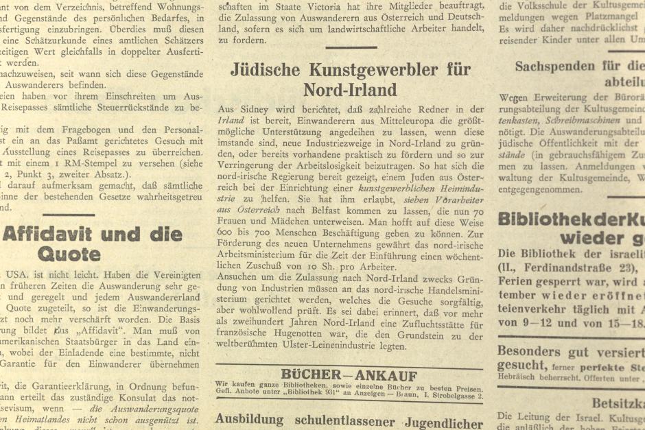 Scan of a newspaper page with multiple articles grouped together and written in German.